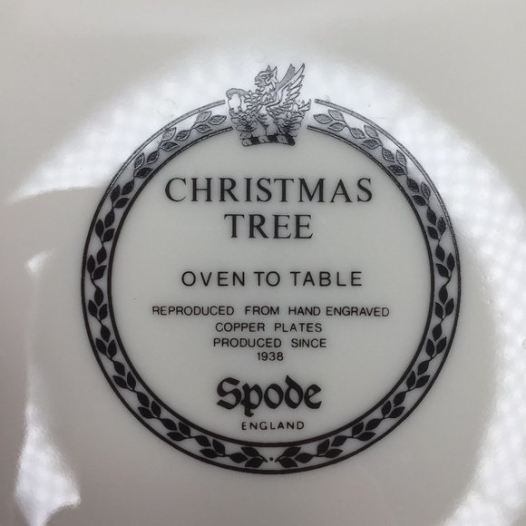 Vintage Spode Christmas Tree Porcelain China Oval Vegetable Baker Dish With Box - Picture 11 of 15